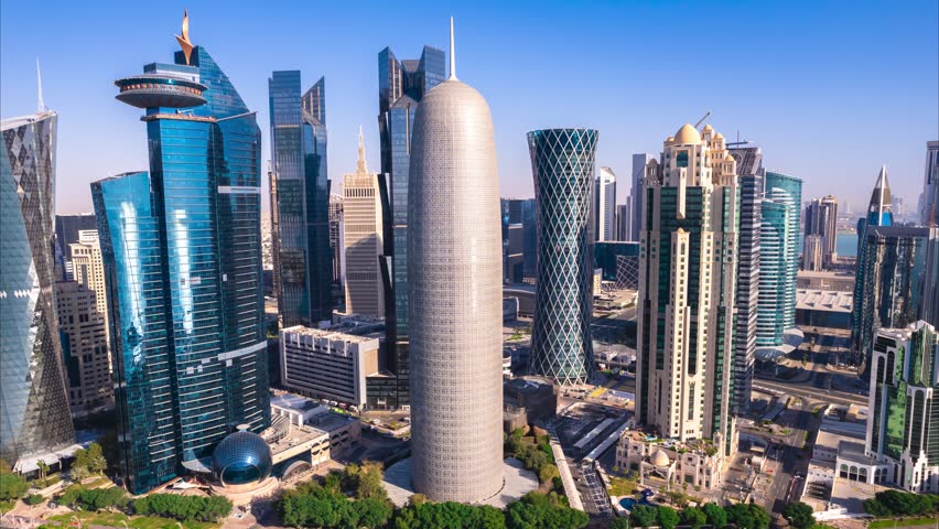 Doha Cityscape at Sunrise 1 Royalty-Free Stock Footage #3484444727