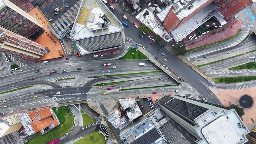 El Dorado Avenue At Bogota In District Capital Colombia. High Rise Buildings Landscape. Cityscape Background. Bogota At District Capital Colombia. Downtown City. Urban Outdoor.