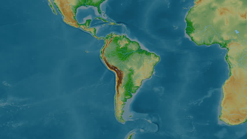 Brazil map - glide. Border. Physical.
