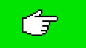 Hand cursor icon pointing to the right on a green swipe up the animation button. Key color, Chrome color, 4K video
