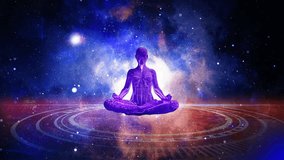 Meditative Silhouette with Cosmic Galaxy Background - Powered by Shutterstock - Get 15% off with code: PIKWIZARD15