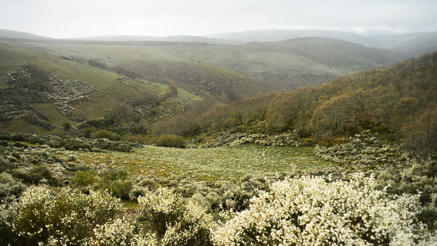 Landscape near of the Cruz de Ferro, Spain. Camino de Santiago.