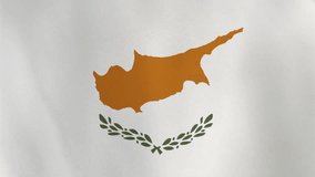 Waving Flag of Cyprus, 4K Seamless Loop Animation. Cypriot Flag 3d Flowing Cloth Motion Graphics Backdrop for Social Media, Streaming and Channels