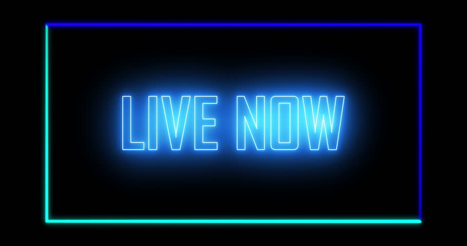 Overlay Live On Air Neon Glow Sign animation on Black Background Overlay OBS or Streamlabs Studio hi-tech overlay for streamers. Features transparent section for desktop scene and face cam, Chatbox 4K Royalty-Free Stock Footage #3484757827