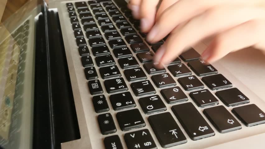 Close-up: Hands typing on laptop.(HD)