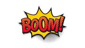 Comic speech bubble with expression text boom! on white background - Powered by Shutterstock - Get 15% off with code: PIKWIZARD15