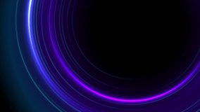 Bright blue ultraviolet neon glowing shiny circles abstract background. Seamless looping futuristic motion design. Video animation Ultra HD 4K 3840x2160