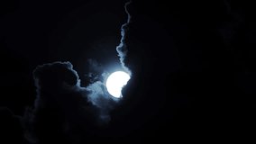 The moon shines through clouds in the night sky, casting a soft moonlight glow - Powered by Shutterstock - Get 15% off with code: PIKWIZARD15