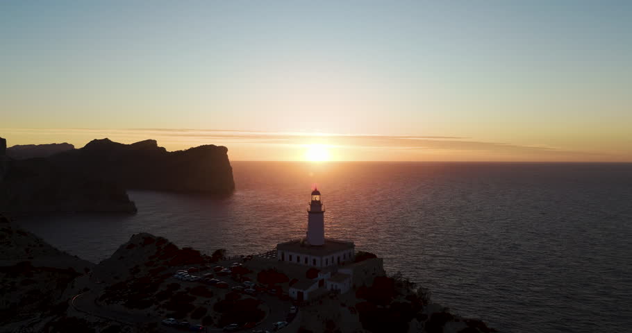 lighthouse at the Cap Formentor at mallorca at sunset