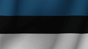 The flag of Estonia. The developing 3d national flag of Estonia. 1080p HD animation for presentation