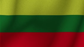 The flag of Lithuania . The evolving 3d national flag of Lithuania. 1080p HD animation for presentation