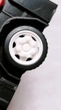 Car wheel spinning. Black tire with silver rim rolling very fast. Best intro clip for racing, car presentation, branding,  rally competition etc