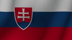 The flag of Slovakia . The developing 3d national flag of Slovakia. 1080p HD animation for presentation