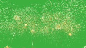 Bright color fireworks explode on green chroma key screen background, creating a stunning display of colors and patterns. 4k holiday video concept - Powered by Shutterstock - Get 15% off with code: PIKWIZARD15
