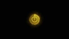 Neon power button icon animation.