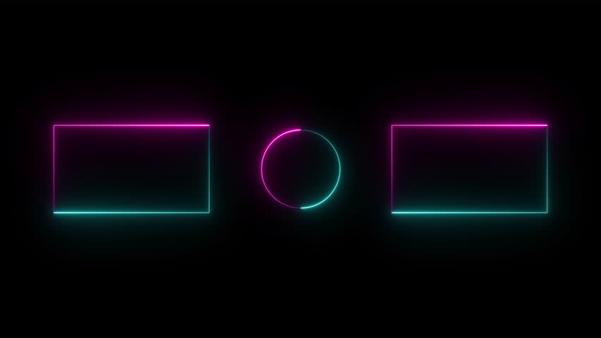 Neon looped light frame for game streaming video on a transparent background. Live streaming Frame - Animated Neon Overlay Template. Looped. Alpha channel. Royalty-Free Stock Footage #3485720755