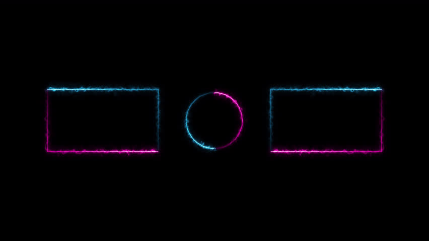 Neon looped light frame for game streaming video on a transparent background. Live streaming Frame - Animated Neon Overlay Template. Looped. Alpha channel. Royalty-Free Stock Footage #3485726791