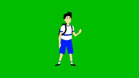 Animation of a boy in school clothes on a green background. - Powered by Shutterstock - Get 15% off with code: PIKWIZARD15