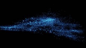 4K Bokeh lights. Holiday motion background. Glowing particle abstract. 2160p 60fps. Exploding particles. 3d rendering. Isolated on black effect. 2025 Trend footage. Blue color - Powered by Shutterstock - Get 15% off with code: PIKWIZARD15