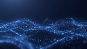 Abstract flowing smooth particles waves background. Digital network. Big data. Seamless loop animation - Powered by Shutterstock - Get 15% off with code: PIKWIZARD15