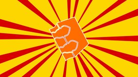 Magic book symbol on the background of animation from moving rays of the sun. Large orange symbol increases slightly. Seamless looped 4k animation on yellow background - Powered by Shutterstock - Get 15% off with code: PIKWIZARD15