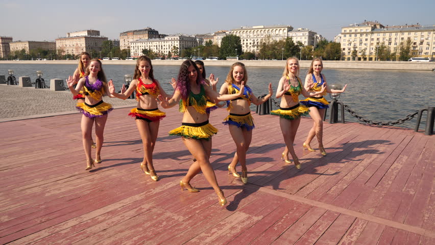 Young girls dancing choreography