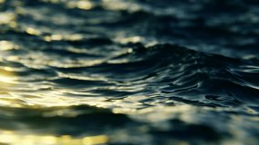Close-up view of evening ocean waves in slow motion, seamless loop background. Sunset breathtaking beauty of a wind wave in the ocean - Powered by Shutterstock - Get 15% off with code: PIKWIZARD15