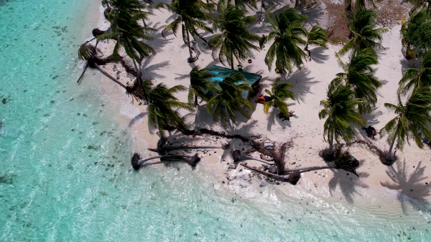 4K Aerial Drone video of beautiful tropical island Onok with white sand beaches, turtles, boats and turquoise blue water in Balabac, Philippines Royalty-Free Stock Footage #3486047929