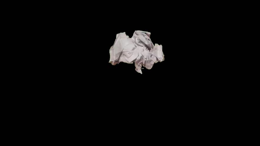 An old crumbled paper with folds that is rotating and changing sides