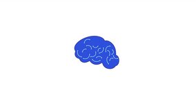 Artificial intelligence brain line 2D object animation. Neural network. Neuroscience flat color cartoon 4K video, alpha channel. Virtual consciousness. AI brain processing animated item on white - Powered by Shutterstock - Get 15% off with code: PIKWIZARD15