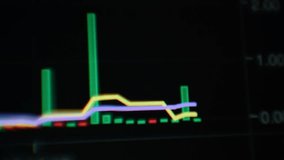 Stock market and exchange data of price at market wall. Change and volume. Financial indexes change up and down over time. Concept of cryptocurrency and bitcoin BTC crypto trading - Powered by Shutterstock - Get 15% off with code: PIKWIZARD15