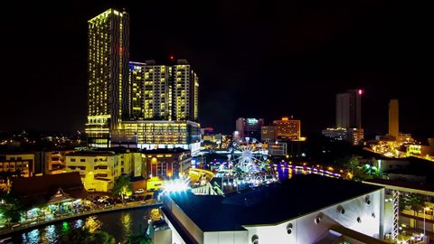 Overview Illuminated City Night Highrise Buildings Stock Photo ...