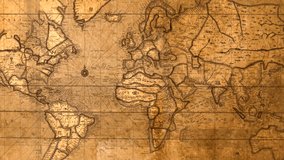 Zoom on a vintage global map, revealing historic details. Old world map close-up with age-old cartographic art - Powered by Shutterstock - Get 15% off with code: PIKWIZARD15