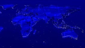 ANIMATED WALLPAPER OF A TECHNOLOGICAL AND CHANGING WORLD MAP IN BLUE TONES - Powered by Shutterstock - Get 15% off with code: PIKWIZARD15