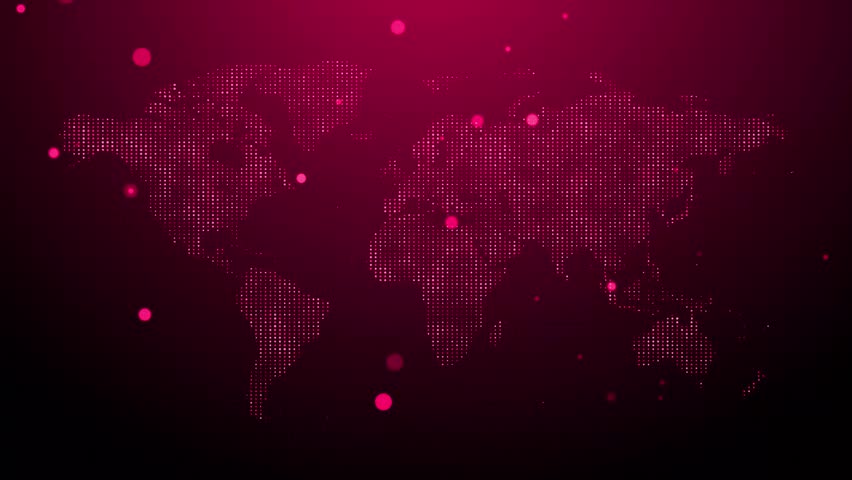 ANIMATED WALLPAPER OF A TECHNOLOGICAL WORLD WITH PINK TONES Royalty-Free Stock Footage #3486491319