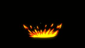 Cartoon Fire FX Action Element with small flame element effect on the floor