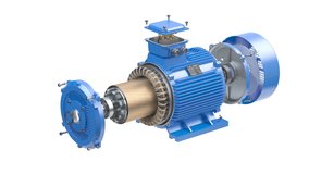 Electric motor parts and structure in a motion isolated on white background. 3d animation. 3D Illustration - Powered by Shutterstock - Get 15% off with code: PIKWIZARD15