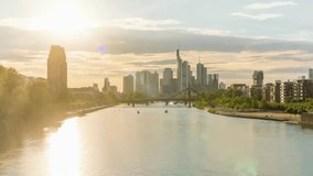 Frankfurt skyline aerial view time lapse video in 4k. Germany city from above. - Powered by Shutterstock - Get 15% off with code: PIKWIZARD15