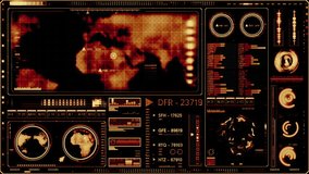Orange Futuristic Digital Interface Display. Technology Interface Screen. Seamless Loopable Animation - Powered by Shutterstock - Get 15% off with code: PIKWIZARD15