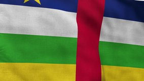 High detailed flag of Central-African Republic. National Central-African Republic flag. Africa. 3D Render.