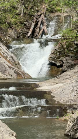 Lace Falls and Cedar Creek in Natural Bridge State Park, Virginia  Vertical Video sstkVertical