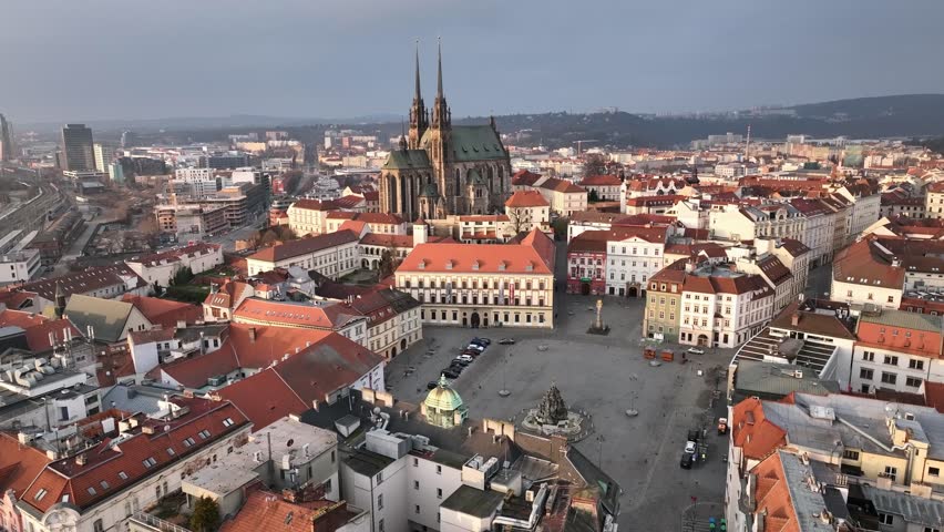 Aerial view of the city of Brno in the Czech Republic