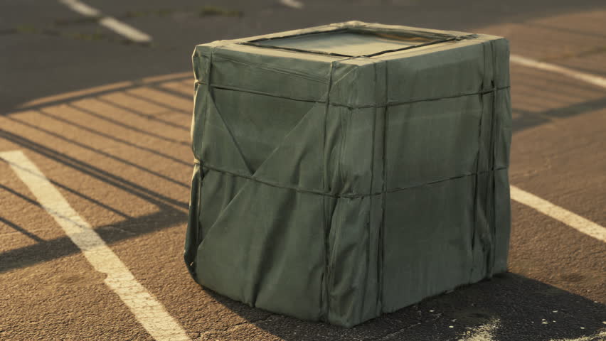 Packaging Boxe Wrapped on empty parking