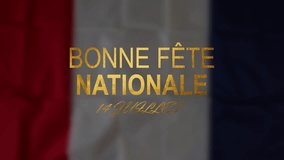 Happy Bastille Day animation. Bonne Fete Nationale, 14 Juillet animated. The Eiffel logo animation. Happy 14th of July National Day. Great for celebrations of French society. 4K. - Powered by Shutterstock - Get 15% off with code: PIKWIZARD15