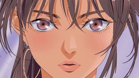 Eyes Blink anime girl with the lilac eyes	 - Powered by Shutterstock - Get 15% off with code: PIKWIZARD15