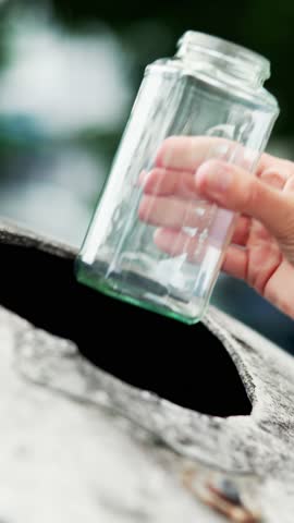 Glass Waste Reuse. Recycling Bottles And Green Environment