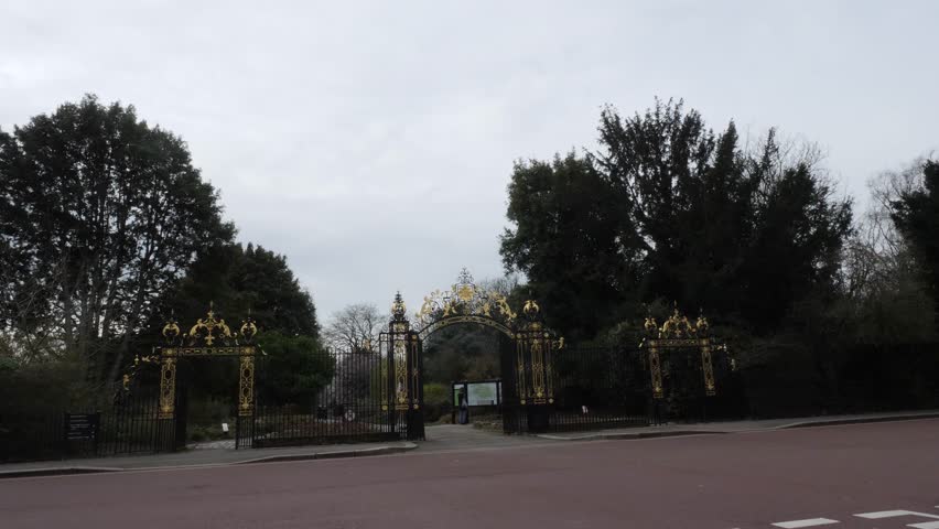 man skating through fence next to park in london