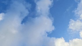 Beautiful blue sky timelapse with fluffy clouds. Summer sky timelapse. Afternoon sky. Cloud timelapse.