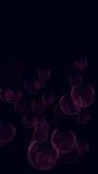 Video clip, screen saver for smartphone screen, vertical format. Abstract render of particles and meshes on a dark background.