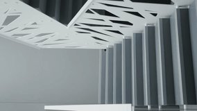 Modern interior of loft apartment. wooden black stairs. Modern apartment with black and white stairs. Modern contemporary Minimalist living room. Contemporary interior design elements. Vertical video. - Powered by Shutterstock - Get 15% off with code: PIKWIZARD15